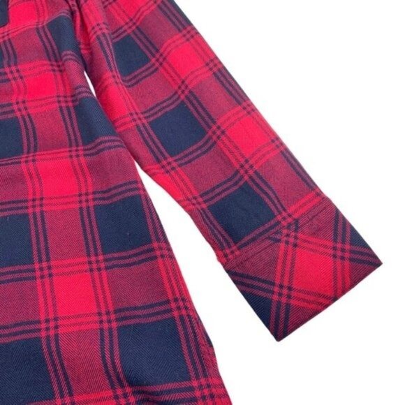 Rails Long Sleeve Plaid Button Front Shirt Dress in Red and Black - Picture 4 of 7